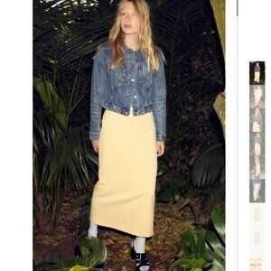 NWT ZARA MIDI SKIRT WITH BELT YELLOW